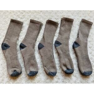 Mens Heavy Cushion Hiking Trekking Thermal Insulation Crew Socks - Set of 5 pair